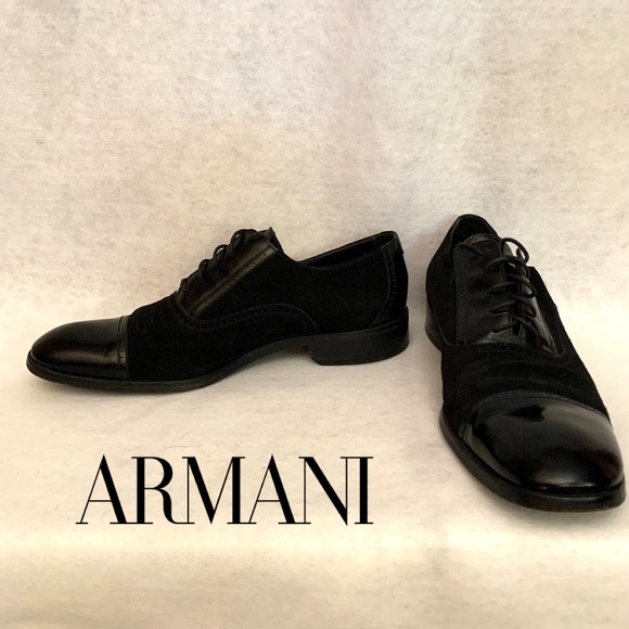 Emporio Armani Shoes Emporio Armani Suede Patent Leather Oxfords Eu
